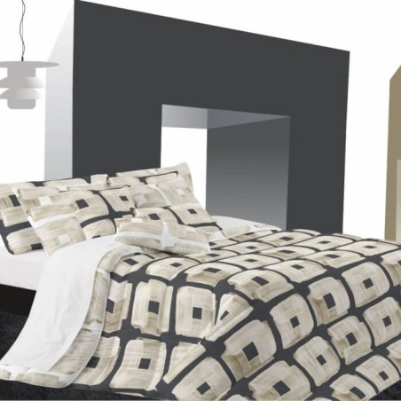 Edredón Comforter Reversible Arco Marrón Reverso