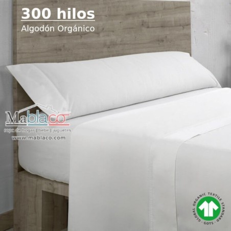 Juego de Sábanas Blancas 300 hilos 100% Algodón Orgánico