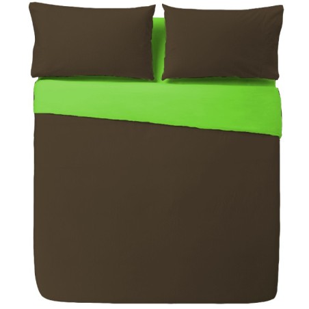 Funda Nórdica Lisas Bicolor Chocolate - Pistacho