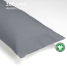 Funda de Almohada Ceniza 300 hilos 100% Algodón Orgánico Pespunte Funda de Almohada Ceniza 300 hilos 100% Algodón Orgánico Pespunte