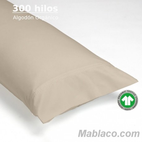 Funda de Almohada Topo 300 hilos 100% Algodón Orgánico Pespunte