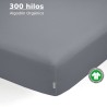 Sábana Bajera Ceniza Satén 300 hilos 100% Algodón Orgánico Sábana Bajera Ceniza Satén 300 hilos 100% Algodón Orgánico