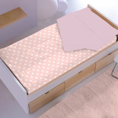 Saco Nórdico Estrellas Blancas Rosa Cama 90 - de niños