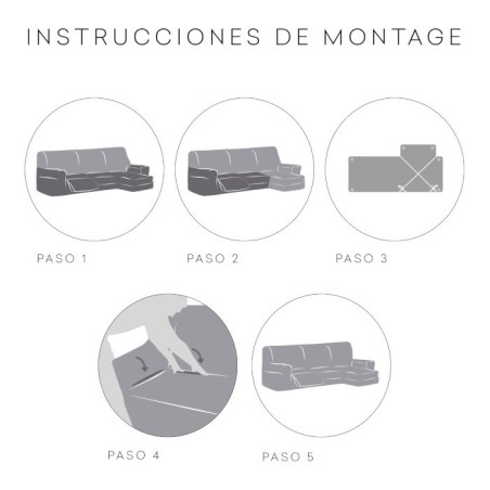 Colocación Funda Sofá Chaise Longue Relax Jaz Eysa Brazo Corto