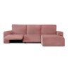 Funda Sofá Chaise Longue Relax Bielástica Jaz Brazo Corto derecha color rosa
