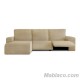 Funda Sofá Chaise Longue Relax Bielástica Jaz Brazo Corto izquierda color beig