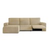 Funda Sofá Chaise Longue Relax Bielástica Jaz Brazo Corto izquierda color beig