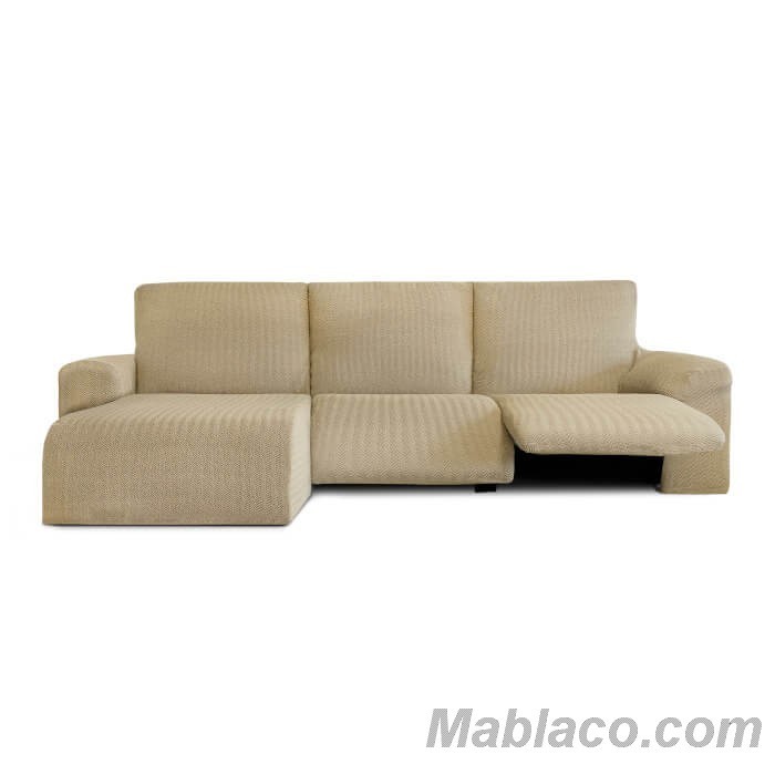 Funda Sofá Relax Chaise Longue Izquierdo Largo (250-360 cm) Beige ROC