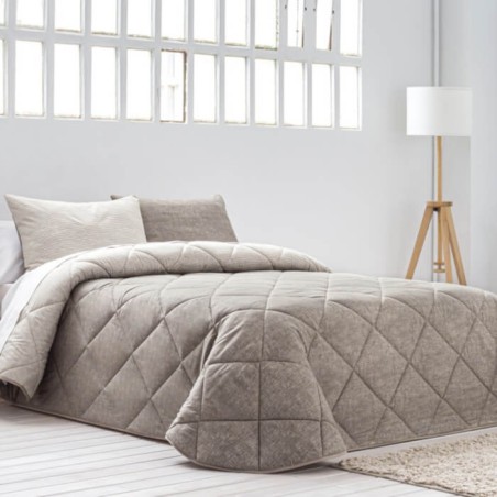 Edredón Comforter Lino Reversible Piedra