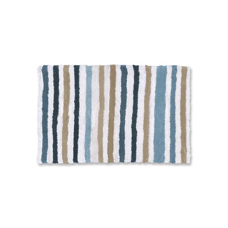 Alfombra de Baño 100% Algodón Rayas Mundra Azul