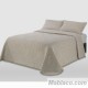 Colcha Jacquard Ecology N17 Hojas Mora Beige