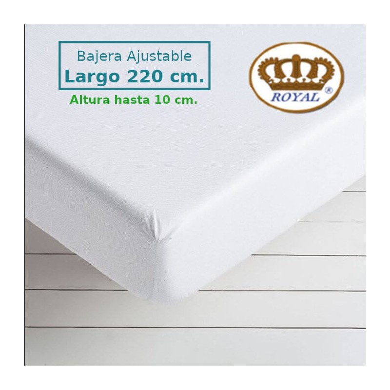 Sábana Bajera Blanco Largo Especial 220 cm. y altura hasta 10 cm. Royal Sábana Bajera Blanco Largo Especial 220 cm. y altura hasta 10 cm. Royal