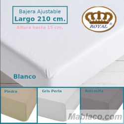 Sábana Bajera Blanco Largo Especial 210 cm. y altura hasta 15 cm. Royal