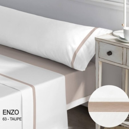 Juego de Sábanas Enzo Taupe 100% Algodón 200 hilos
