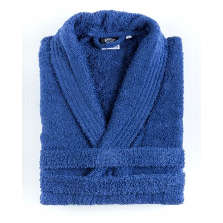 Albornoz Adulto Liso 100% Algodón Zoe Smoking Azul Pacifico