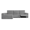 Funda Sofá Chaise Longue Relax Bielástica Jaz Eysa Brazo Largo izquierda gris