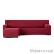 Funda Sofá Chaise Longue Bielástica Jaz Brazo Corto lado izquierdo color granate