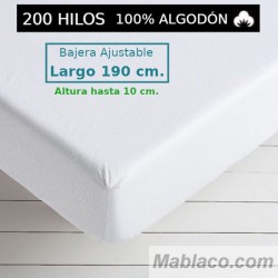 Sábana Bajera 200 hilos 100 Algodón Largo Especial 190 cm. y altura hasta 10 cm. Royal