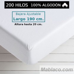 Sábana Bajera 200 hilos 100 Algodón Largo Especial 190 cm. y altura hasta 20 cm. Royal