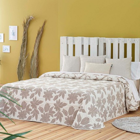 Colcha Jacquard Reversible Jerez Beige