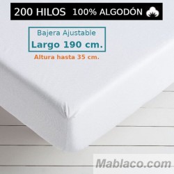 Sábana Bajera 200 hilos 100 Algodón Largo Especial 190 cm. y altura hasta 35 cm. Royal