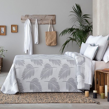 Colcha Jacquard Reversible Oropesa Gris