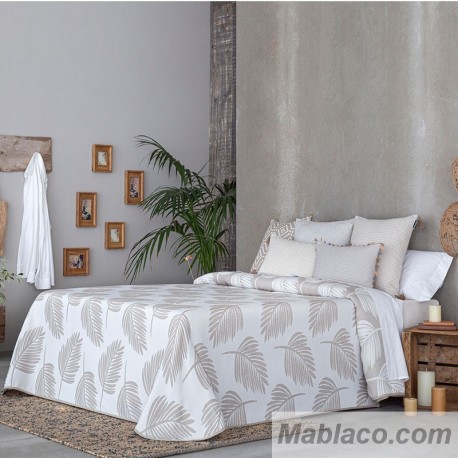 Colcha Jacquard Reversible Oropesa Beige