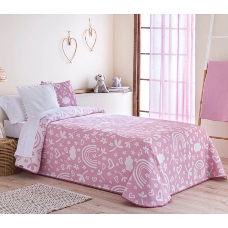 Colcha Jacquard Reversible Cala Rosa