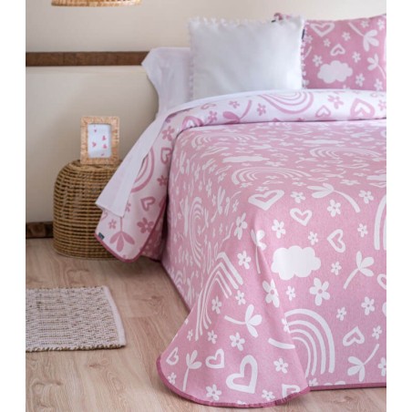Colcha Jacquard Reversible Cala Rosa