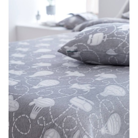 Colcha Jacquard Reversible Vuelo Gris