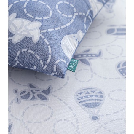 Colcha Jacquard Reversible Vuelo Azul