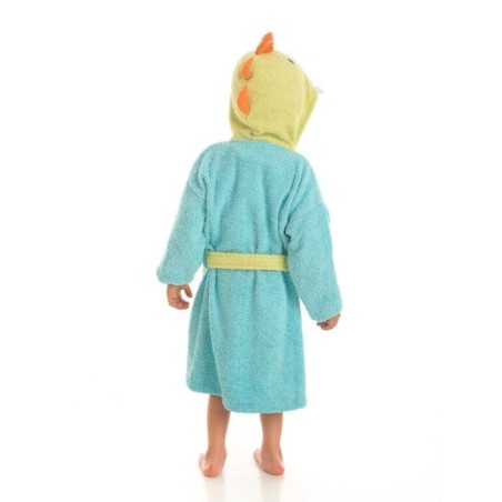 Albornoz Infantil Reptor Dinosaurio Algodón con Capucha