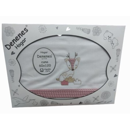 Juego Sábanas Bebé Ciervo Maquillaje 100% Algodón