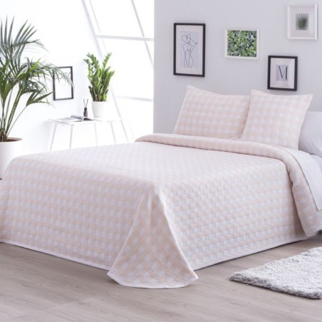 Colcha Jacquard Reversible Lenzo Rosa