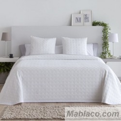 Colcha Jacquard Reversible Telma Rombos Blanco