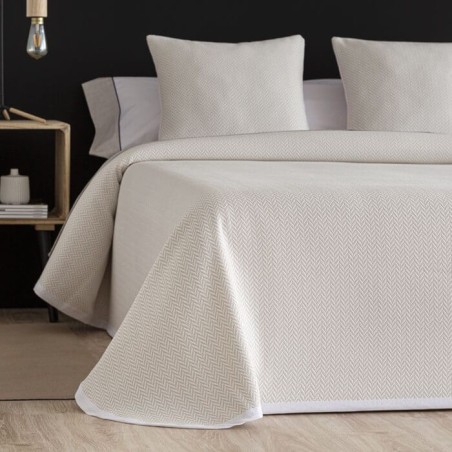 Colcha Jacquard Reversible Gisela Beige