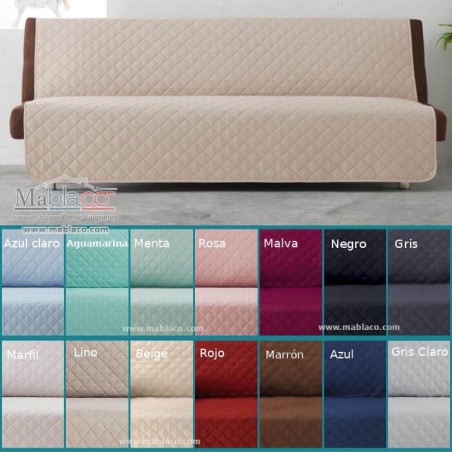 Cubre Sofá Cama Clic Clac Acolchado Beig-Marrón