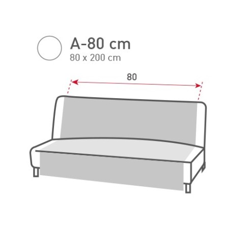 Medida Cubre Sofá Cama Clic Clac Acolchado Ancho 80 cm