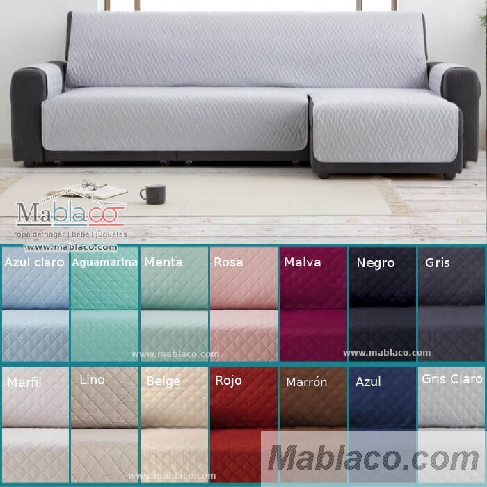 Cubre sofá acolchado chaiselongue Gris oscuro - Mueblam