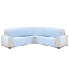Cubre Sofá Rinconera Acolchado Reversible Azul Claro