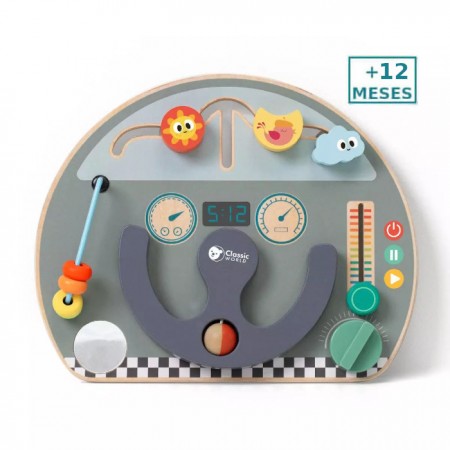 Tablero de actividades Volante Classic World +12 meses Juguete madera - juegos para niños