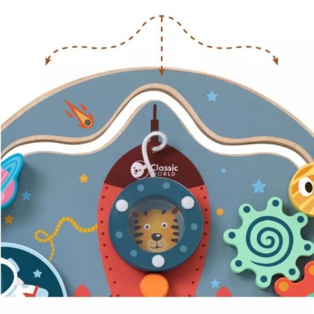 Laberinto en Tablero de actividades Cohete Classic World Juguete madera