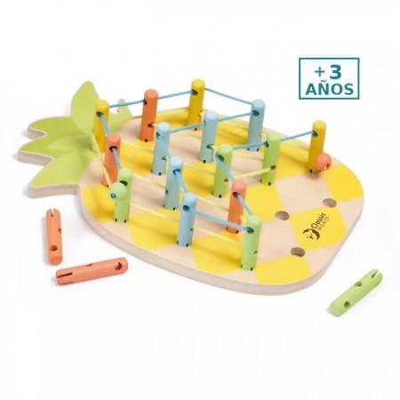 Juego de unir Lazos Piña Classic World +3 años Juguete madera - letras para niños