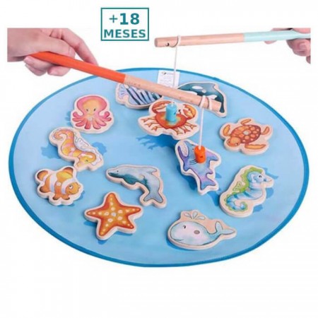 Juego de Pesca 2 en 1 de madera Classic World +18 meses Juguete madera - juegos para niños