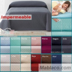 Colcha Bouti Lisa - Cama 90, 105, 135, 150, 180 - Color: Azul, Burdeos,  Blanco, Lila, Aguamar, Coral