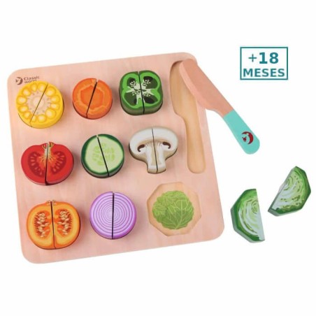 Puzzle Cortar verduras Classic World +18 meses Juguete madera