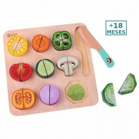 Puzzle Cortar verduras Classic World +18 meses Juguete madera - frutas para niños