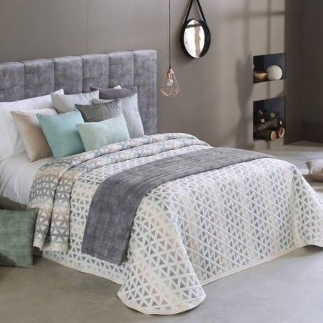 Colcha Jacquard Reversible Murphy Motas Beige Reig Marti