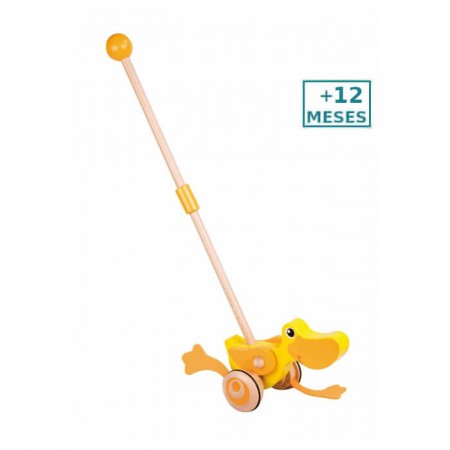 Arrastre palo Patito Classic World +12 meses Juguete madera - colores para niños