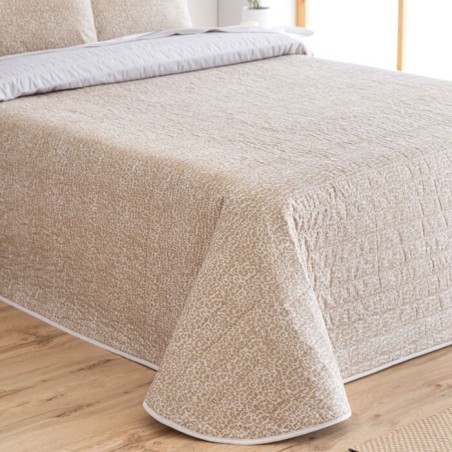 Colcha Bouti Leopard Beige Reversible Percal 100% Algodón